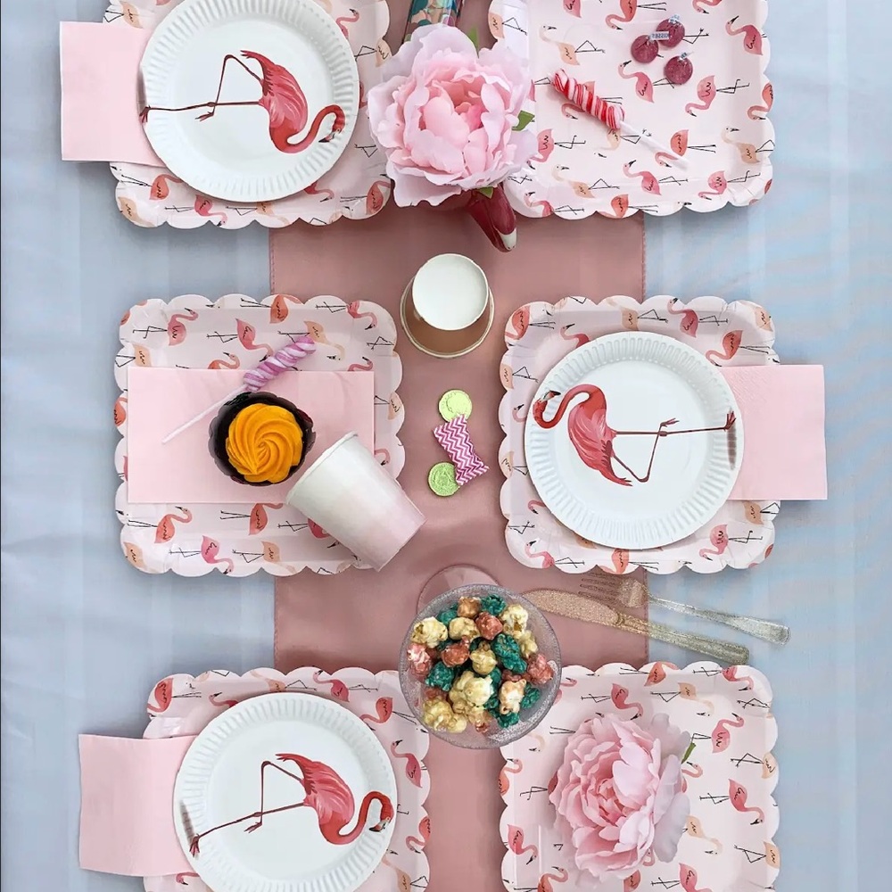 Flamingo Party Plate Set - Pink